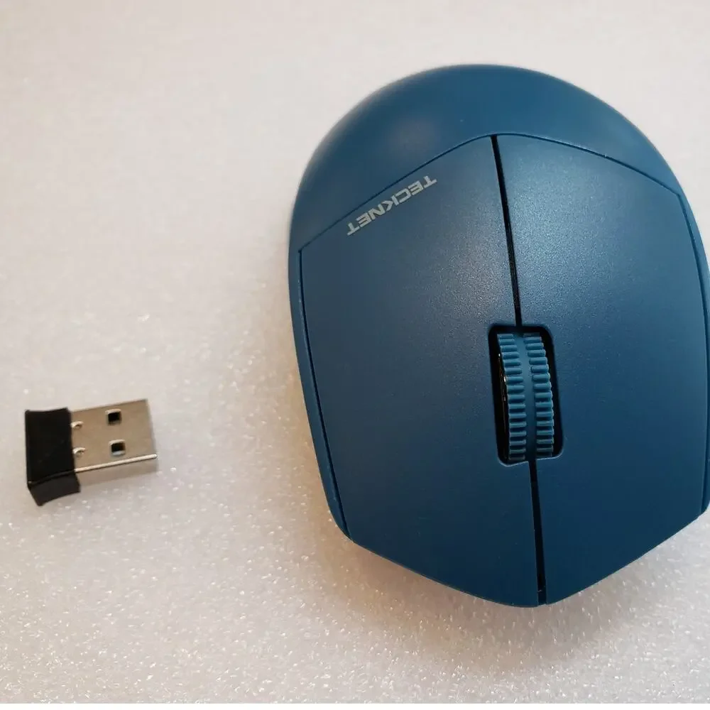 TECKNET Wireless Ergonomic Mouse 2.4G Blue Optical Mouse TK-MS075